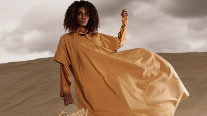 Image of a model on dark background